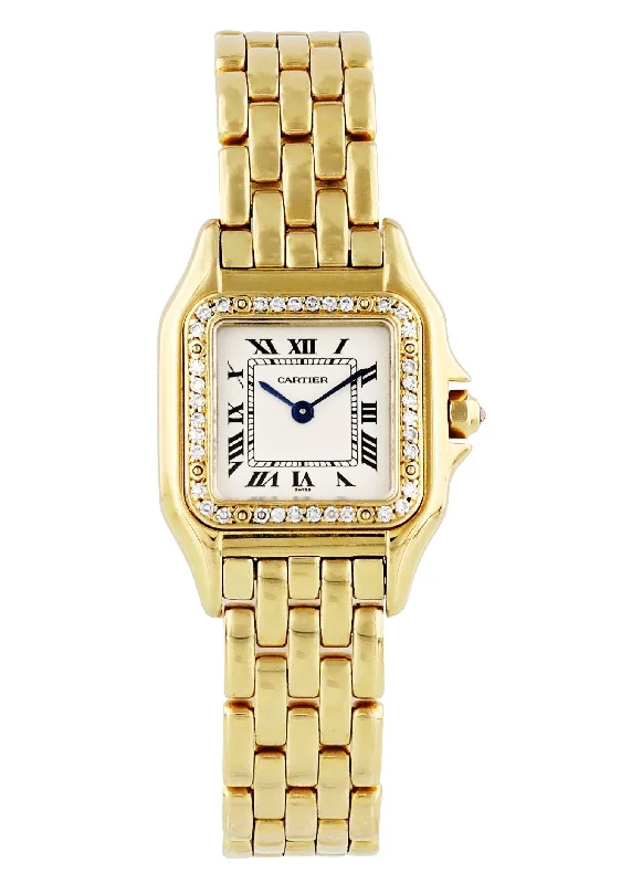 Cartier Panthere 1280  Yellow Gold Ladies Watch-Cartier Watch with Modern Gold and Ceramic Case -