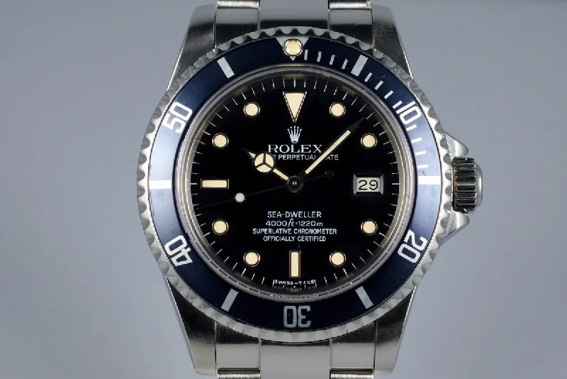 1983 Rolex Sea Dweller 16660-Rolex Watch with High-End Leather Strap -