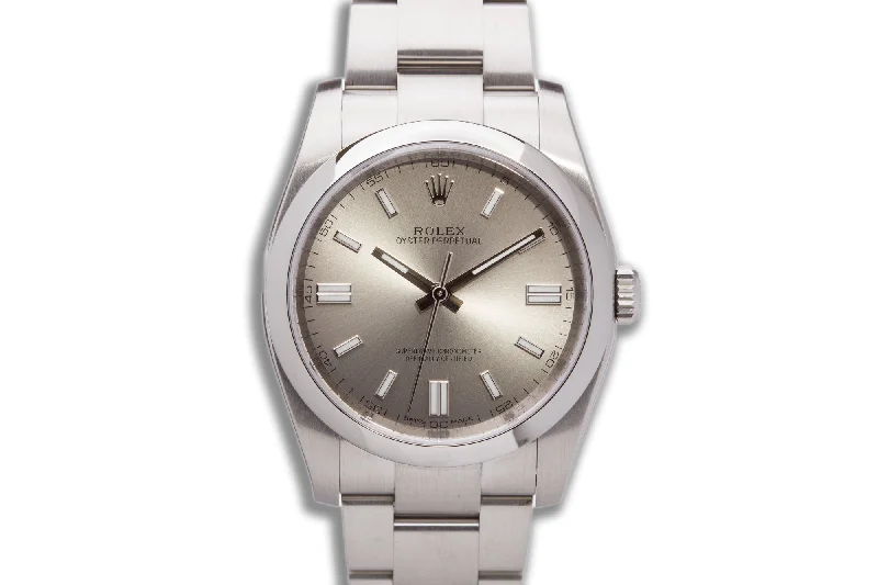 2018 Rolex Oyster Perpetual 116000 Gray Dial-Rolex Watch with Limited Edition Features -