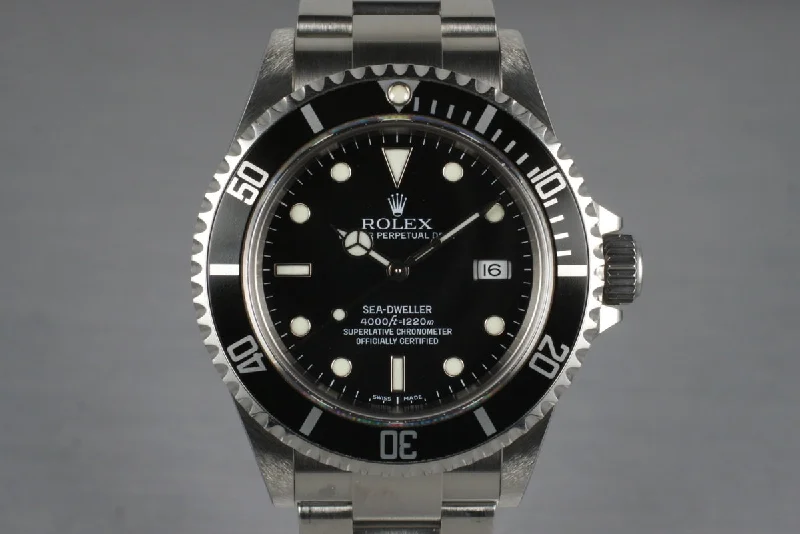 2007 Rolex Sea Dweller 16600 with Box and Papers-Rolex Watch with Leather Strap -