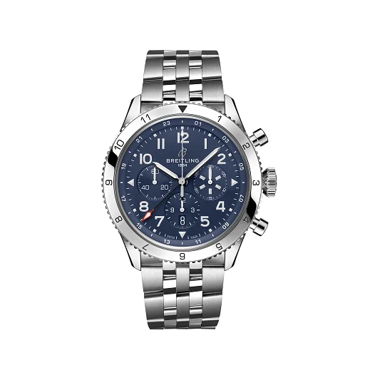 Breitling Super AVI Chrongraph GMT Stainless steel  Men's Watch-Breitling Watch with Signature Pilot’s Chronograph -