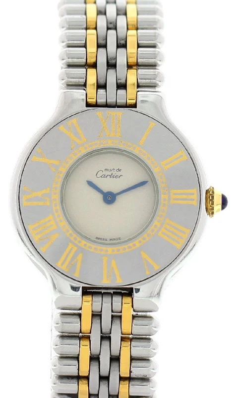 Cartier Must de Cartier Ladies Watch-Cartier Watch with Gold-Plated Bezel -