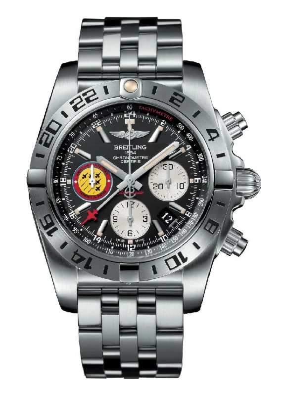 Breitling Chronomat 44 GMT Patrouille Suisse 50th Anniversary Stainless Steel Men's Watch-Breitling Watch with Full Set of Papers -