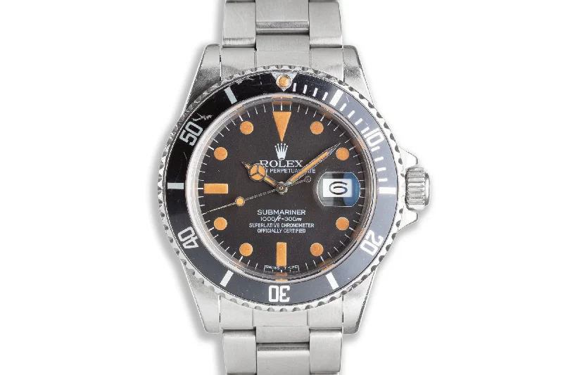 1984 Unpolished Submariner 16800 with Pumpkin Hands & Lume Plots-Rolex Watch for Luxury Collecting -