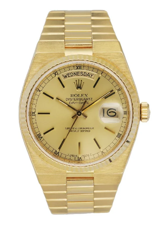 Rolex Day Date Oysterquartz 19018 18K Yellow Gold Men's Watch-Rolex Watch for Fine Watch Collectors -