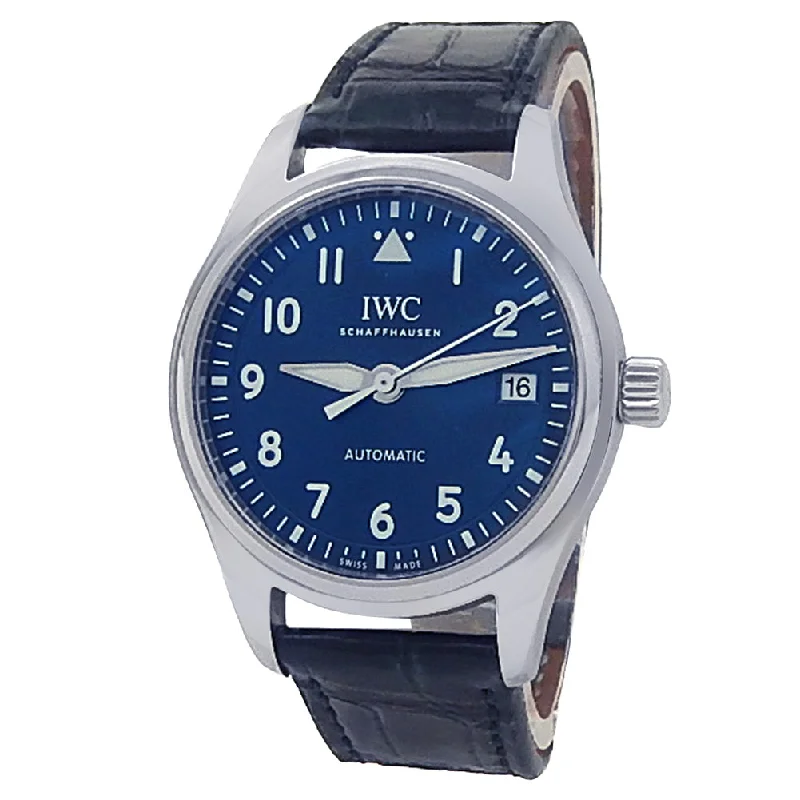 IWC Pilot's Stainless Steel Blue Leather Automatic Blue Men's Watch IW324008-IWC Watch for Classic Style -