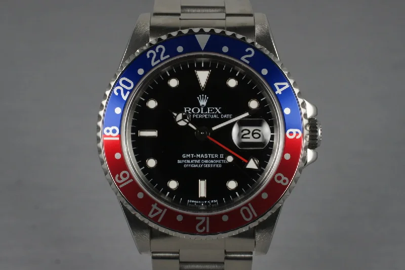 1990 Rolex 16710 GMT II with Box and RSC Papers-Rolex Watch with Orange Dial -