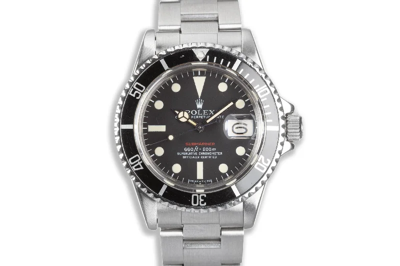 1972 Rolex 1680 Red Submariner MK 5 Dial with Rolex Service Card-Rolex Yacht-Master Watch -