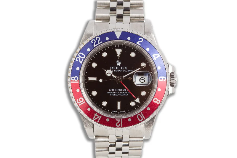 1997 Rolex GMT Master II Pepsi 16710 with Jubilee Bracelet-Rolex Watch with Custom Engraving -