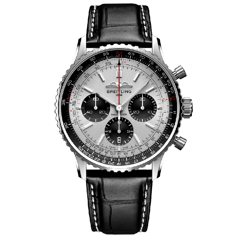 Navitimer B01 Chronograph 43 AB0138241G1P1-Breitling Watch with Diamond Bezel -