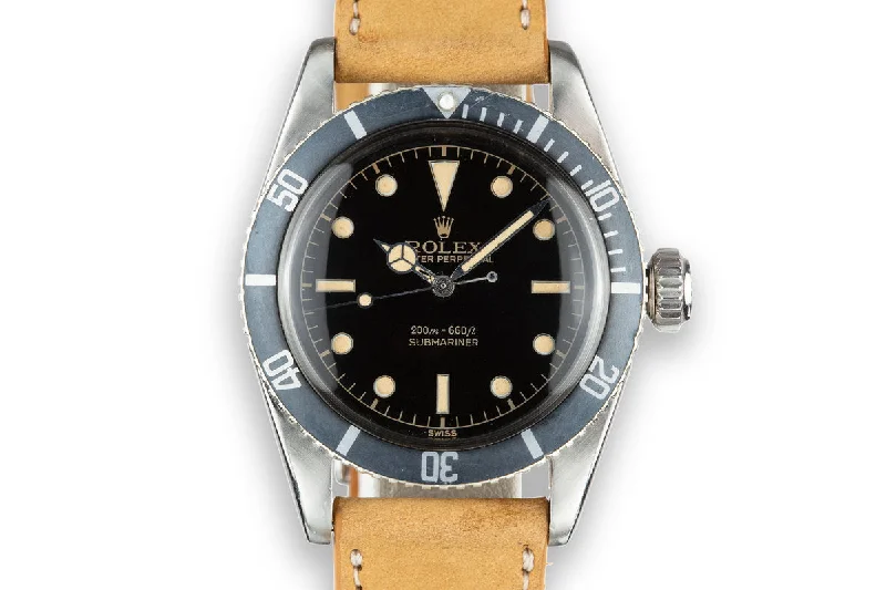 1958 Rolex Submariner 5510 Big Crown with Rare "SWISS" Only Gilt Tritium Dial and Service Papers-Rolex Watch for Classic Design -