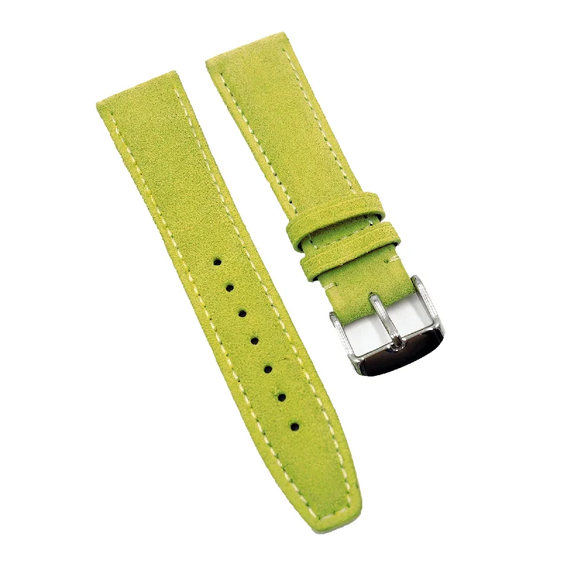 21mm Lemon Yellow Suede Leather Watch Strap For IWC-IWC Watch with 5-Day Power Reserve -