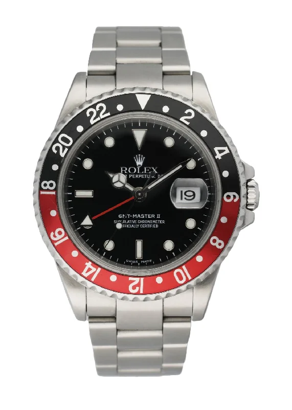 Rolex GMT Master II 16710 Coke Bezel Men's Watch-Rolex Watch with Classic Gold Dial -