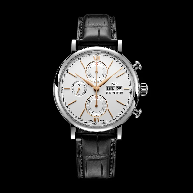 IWC Portofino Chronograph Watch, 42mm White Dial, IW391031-IWC Watch with Chronograph and Tachymeter -