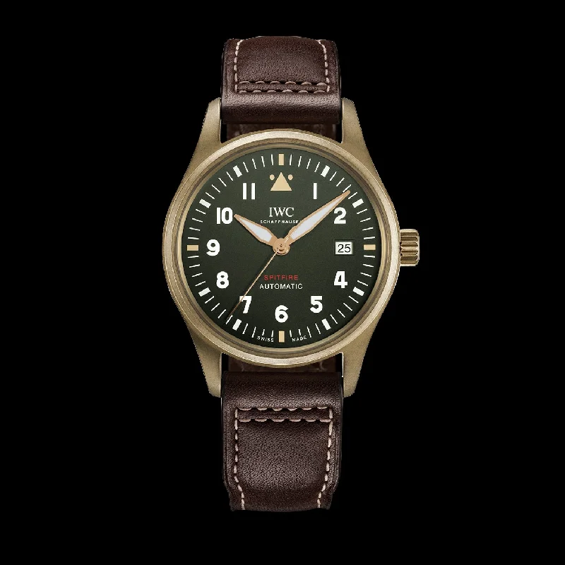 IWC Pilot’S Watch Automatic Spitfire Watch, 39mm Green Dial, IW326802-IWC Watch with Chronograph Function -