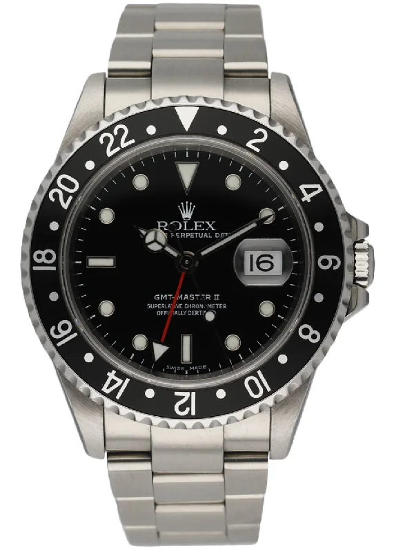 Rolex GMT Master II 16710 Stainless Steel Men's Watch-Rolex Watch with Adjustable Bezel -