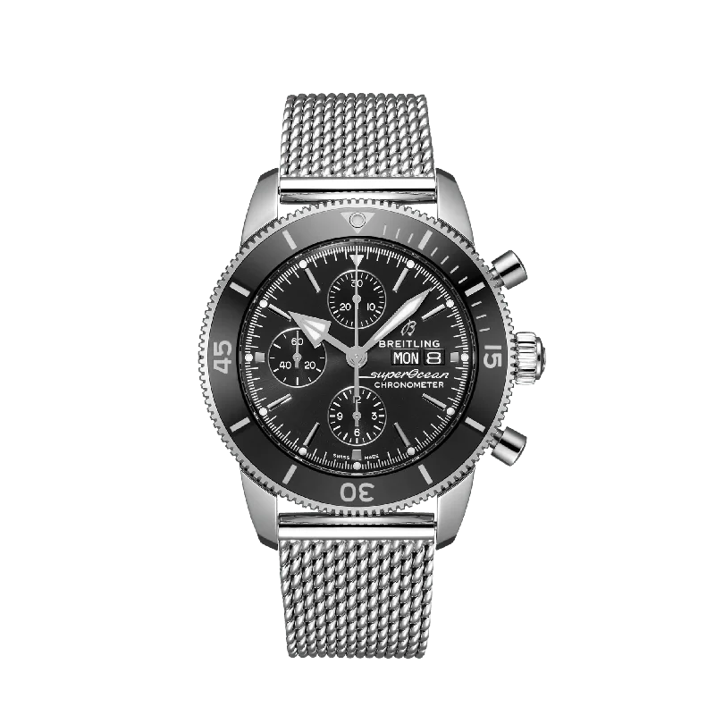 Breitling Superocean Heritage Chronograph 44 Stainless Steel Men's Watch-Breitling Watch with Signature Chronograph Design -