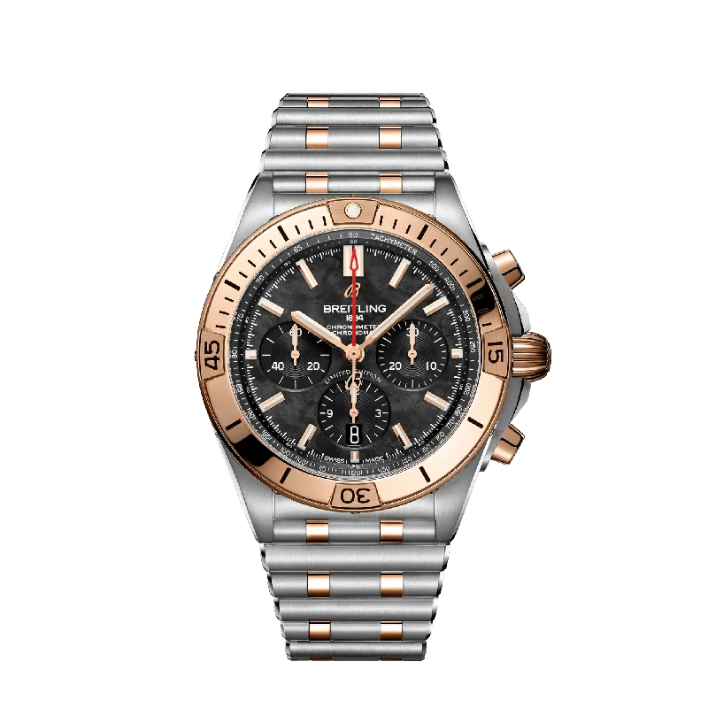 Breitling Chronomat B01 42 Stainless Steel & 18K Rose gold Men's Watch-Breitling Watch with Classic Pilot Design -