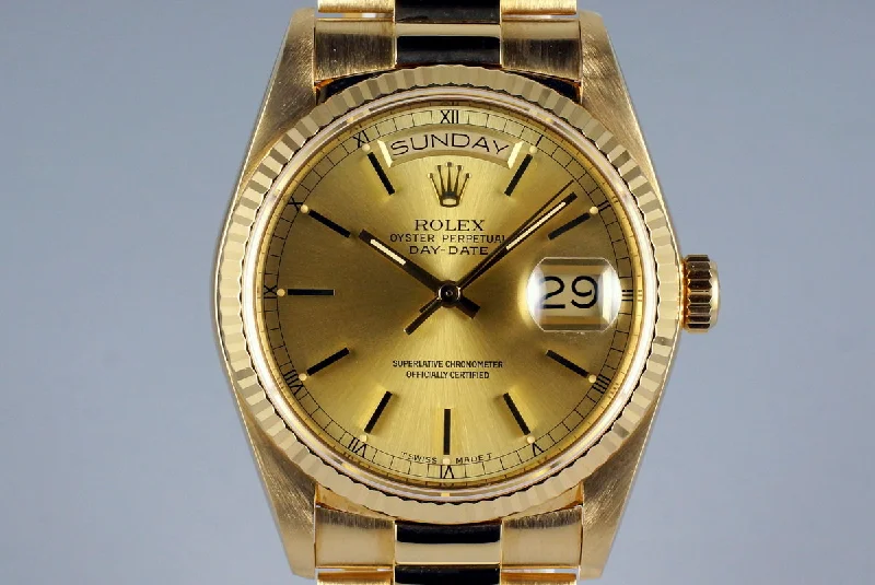 1985 Rolex YG Day Date 18038 with Box and Papers-Rolex Watch for Stylish Professionals -