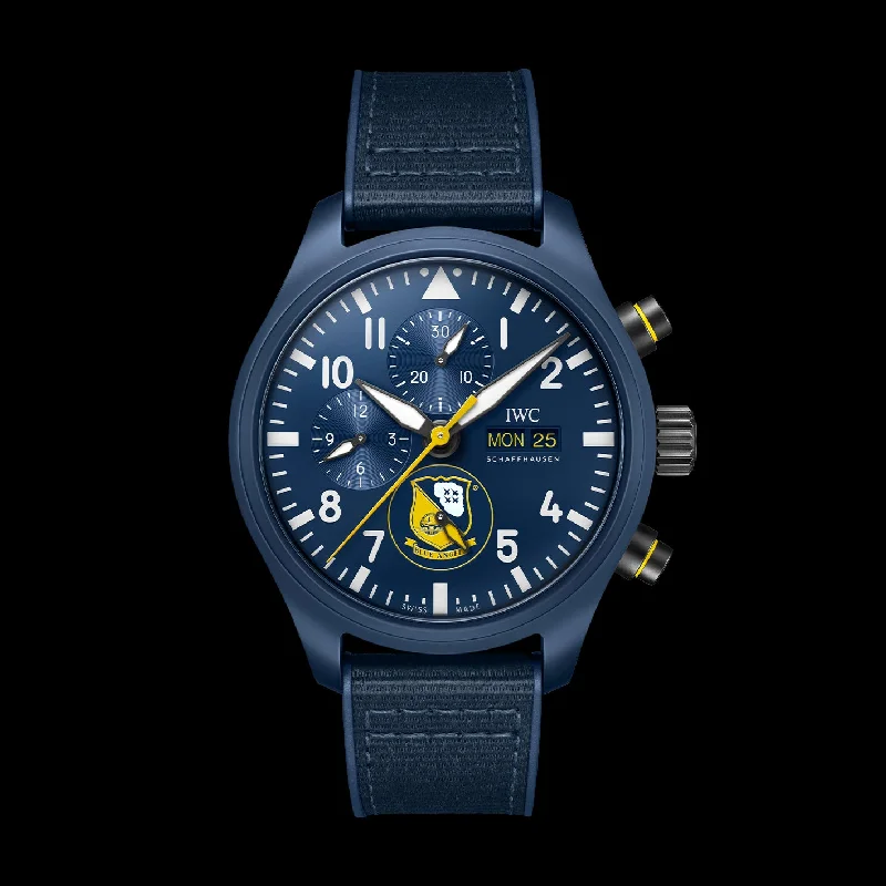 IWC Pilot’S Watch Chronograph Edition “Blue Angels®” Watch, 44.5mm Blue Dial, IW389109-IWC Watch for High-End Performance -