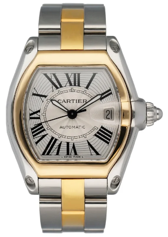 Cartier Roadster W62031Y4 Silver Dial Two Tone Mens Watch-Cartier Watch for VIP Collectors -