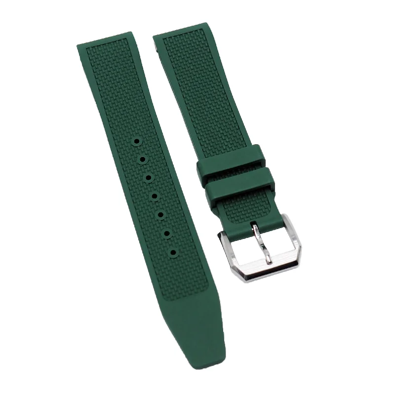 20mm Curved End Castleton Green FKM Rubber Watch Strap For IWC Portugieser-IWC Watch with Seamless Design -