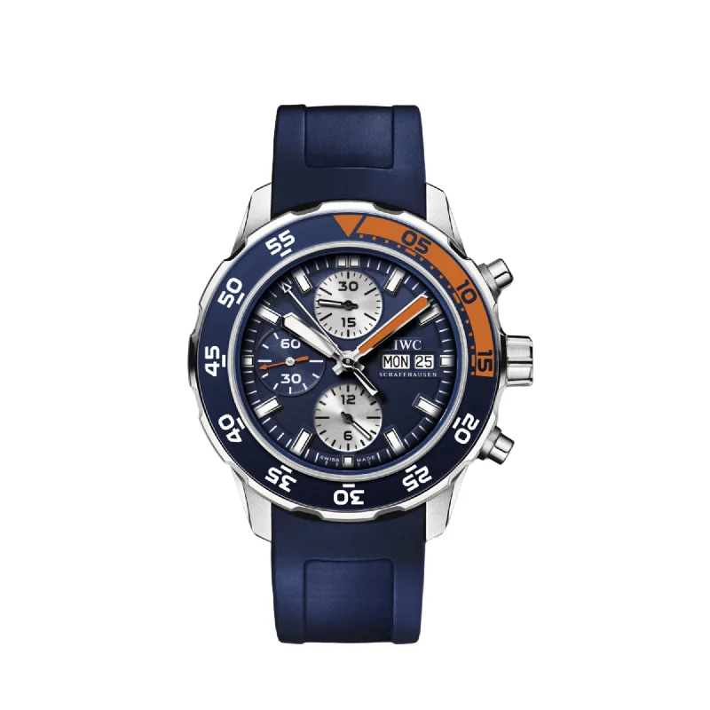 IWC Aquatimer Chronograph Blue Dial Blue Rubber 44mm-IWC Watch for Precision Timekeeping -