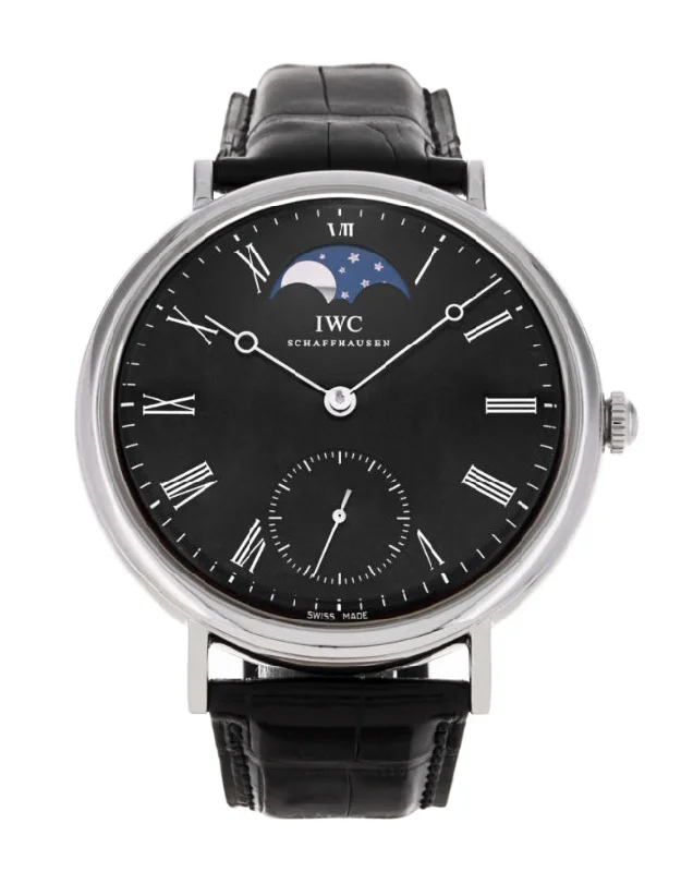 IWC Vintage Portofino Hand Wound Mens Watch-IWC Watch with Transparent Crystal -