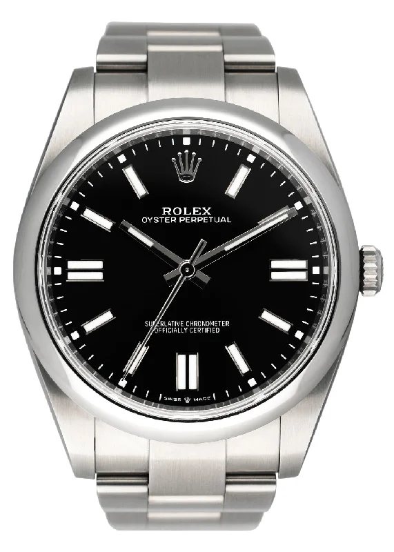 Rolex Oyster Perpetual 124300 Black Dial Mens Watch Box & Papers-Rolex Watch for Distinguished Professionals -