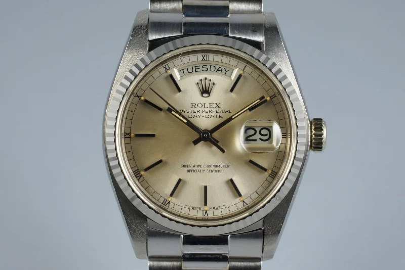 1978 WG Rolex Day-Date 18039 with RSC Papers-Rolex Watch for Rare Model Seekers -