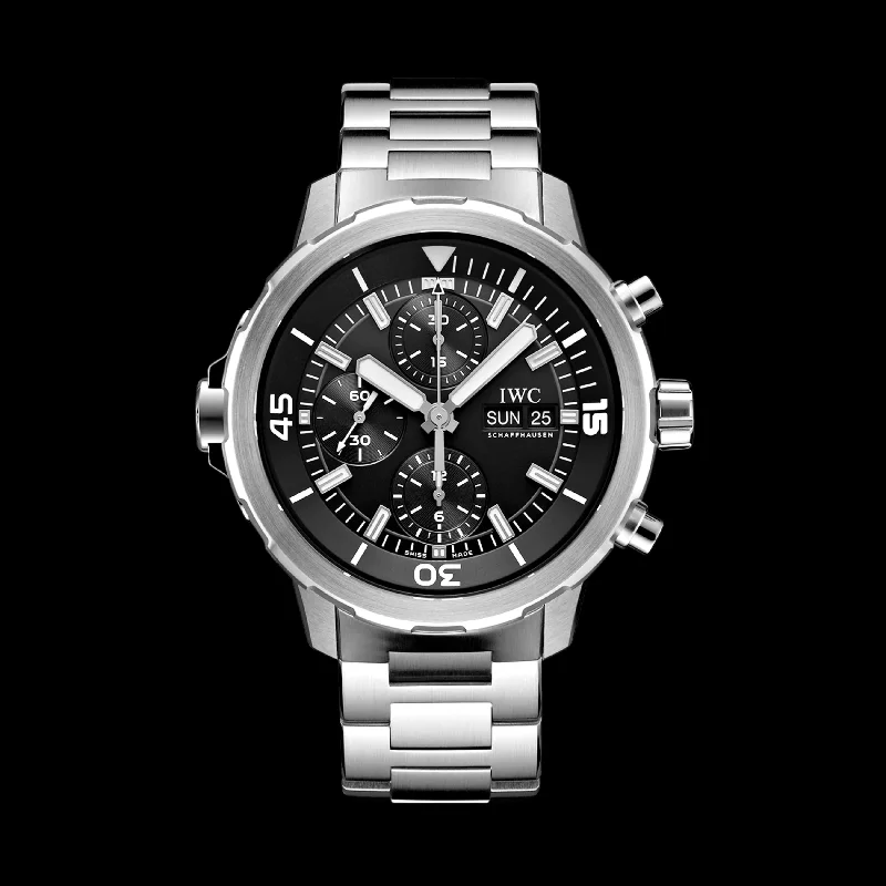 IWC Aquatimer Chronograph Watch, 44mm Black Dial, IW376804-IWC Watch for Ultimate Style -