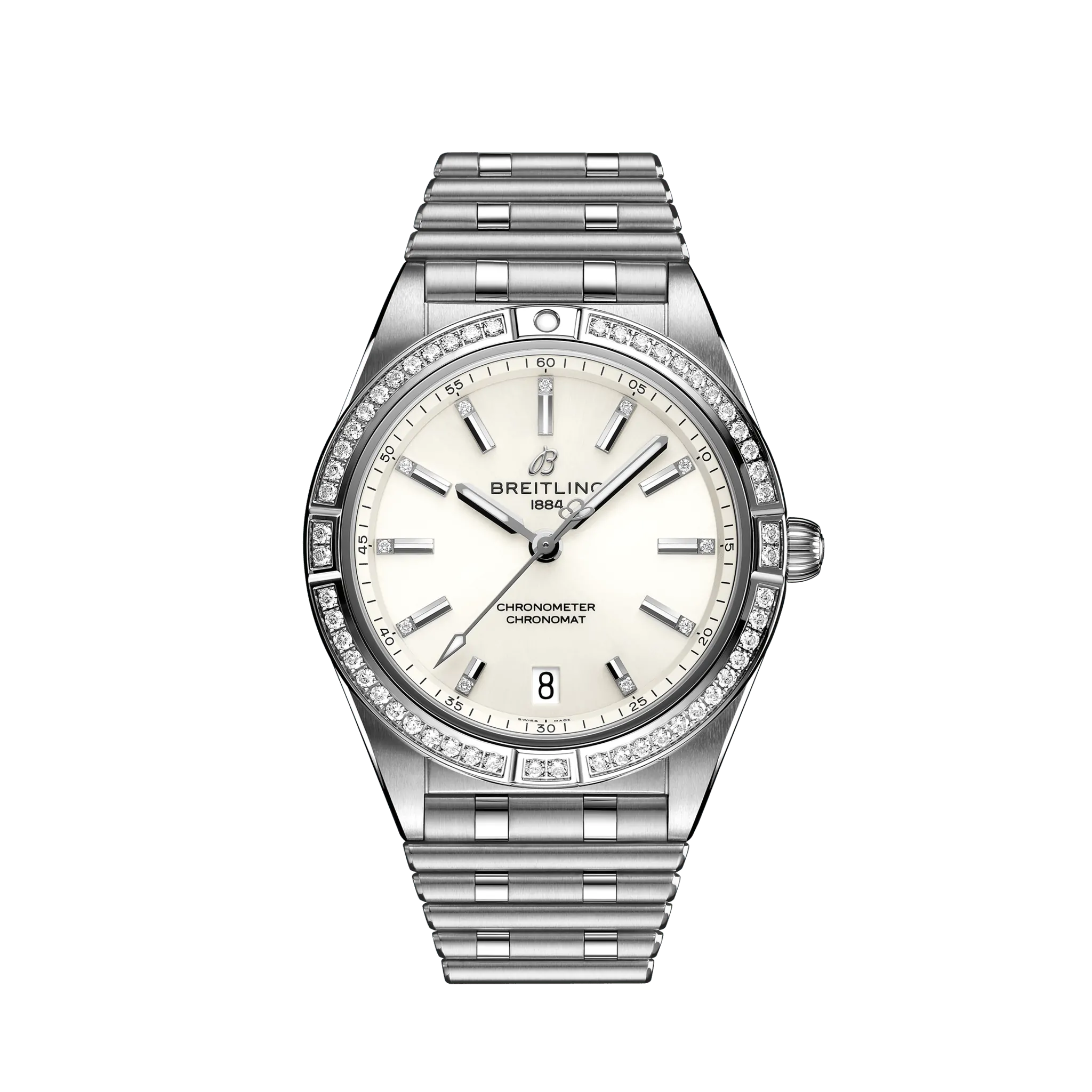 Breitling Chronomat Automatic 36 Stainless Steel & Diamond Men's Watch-Breitling Watch for Travel and Exploration -