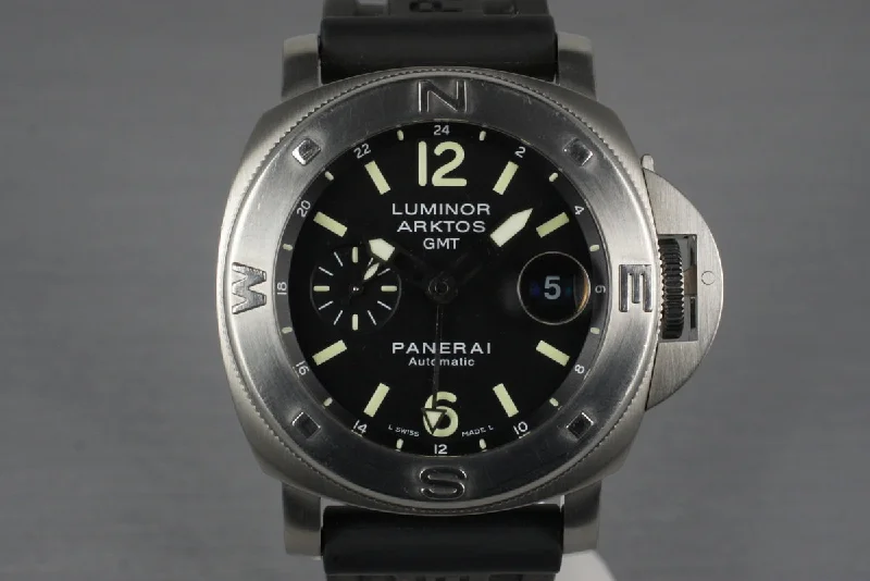 2005 Panerai PAM 186 Arktos GMT with Box and Papers-Rolex Watch for Divers -