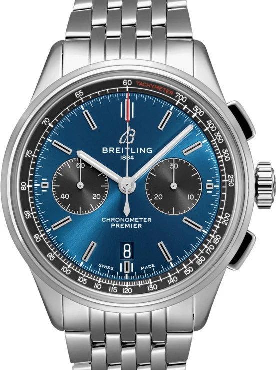 Breitling Premier Stainless Steel Men's Watch-Breitling Watch for Active Adventurers -