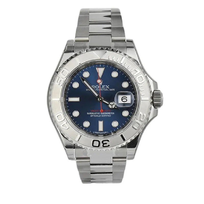 Rolex YACHT-MASTER 40 Blue Dial Platinum and Steel Mens Watch 116622-Rolex Watch with Rose Gold Bezel -