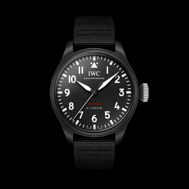 IWC Big Pilot’S Watch 43 Top Gun Watch, 43.8mm Black Dial, IW329801-IWC Watch with Blue Dial -